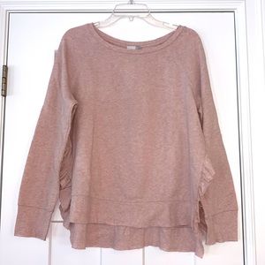 Blush Pink Ruffle Sweatshirt XL